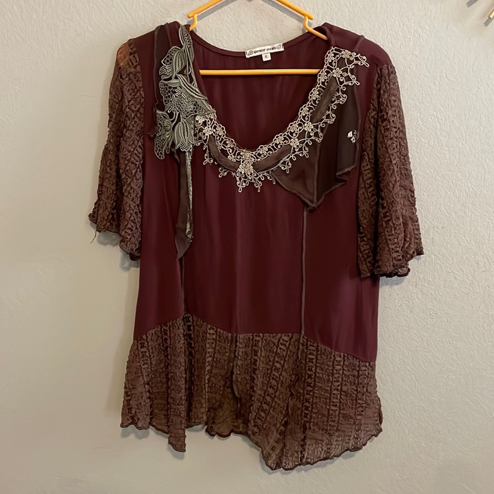 Spencer Alexis shirt. Maroon. Size 6. Never worn.